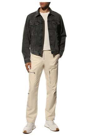 Мужская джинсовая куртка OFF-WHITE темно-серого цвета, арт. 0MYE079C99DEN005 | Фото 2 (Материал внешний: Хлопок, Деним; Длина (верхняя одежда): Короткие; Рукава: Длинные; Кросс-КТ: Куртка, Деним; Стили: Кэжуэл)
