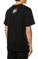 Мужская хлопковая футболка JUST DON черного цвета, арт. 32JUSM13 226326 | Фото 4 (Рукава: Короткие; Длина (для топов): Стандартные; Стили: Гранж; Принт: С принтом; Материал внешний: Хлопок)