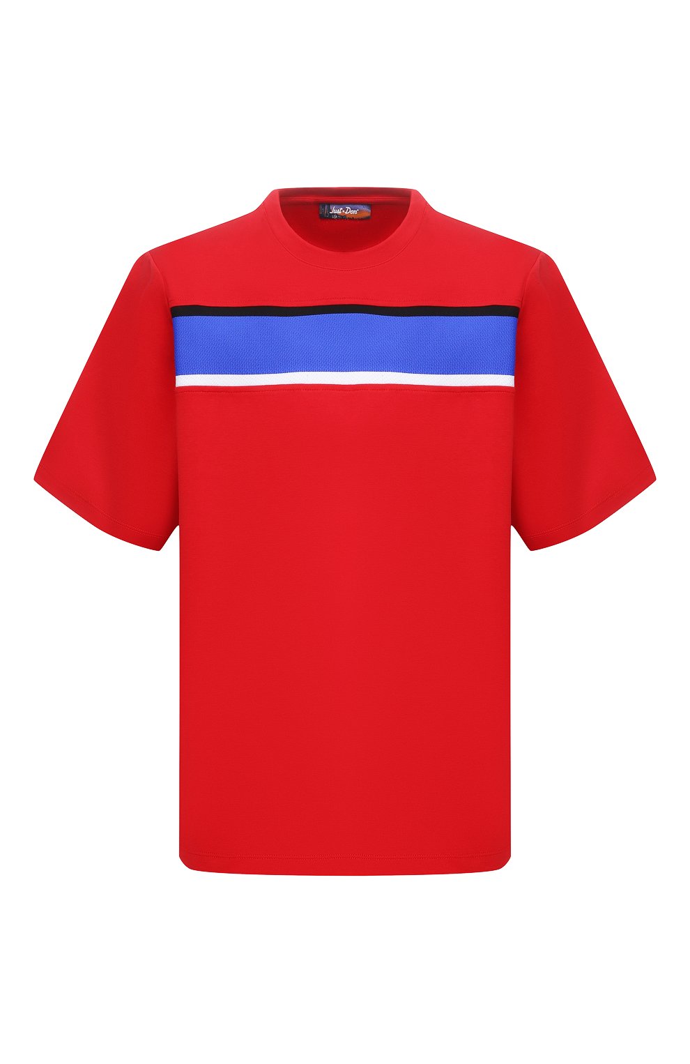Мужская хлопковая футболка JUST DON красного цвета, арт. 32JUSM110X 226325 | Фото 1 (Рукава: Короткие; Длина (для топов): Стандартные; Принт: С принтом; Материал внешний: Хлопок; Стили: Кэжуэл)