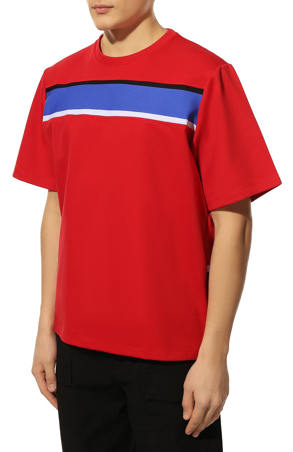 Мужская хлопковая футболка JUST DON красного цвета, арт. 32JUSM110X 226325 | Фото 3 (Рукава: Короткие; Длина (для топов): Стандартные; Принт: С принтом; Материал внешний: Хлопок; Стили: Кэжуэл)