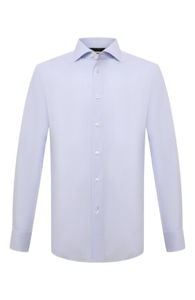 Мужская хлопковая сорочка ZEGNA COUTURE светло-голубого цвета по цене 67650 руб., арт. 302025/9NS0LB | Фото 1 Мужская хлопковая сорочка ZEGNA COUTURE светло-голубого цвета, арт. 302025/9NS0LB | Фото 1 (Материал внешний: Хлопок; Длина (для топов): Стандартные; Рукава: Длинные; Случай: Формальный; Принт: Однотонные; Рубашки М: Regular Fit; Манжеты: На пуговицах; Стили: Классический; Воротник: Акула)