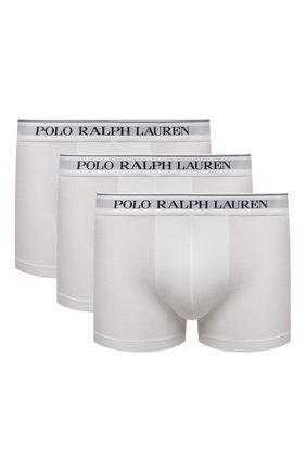 Мужские комплект из трех боксеров POLO RALPH LAUREN белого цвета, арт. 714835885/001 | Фото 1 (Материал внешний: Хлопок; Кросс-КТ: бельё; Мужское Кросс-КТ: Трусы)