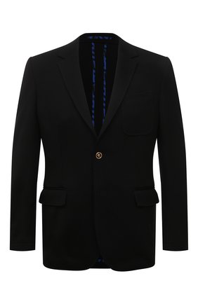 Мужской пиджак VERSACE черного цвета по цене 157500 руб., арт. 1004075/1A02387 | Фото 1 Мужской пиджак VERSACE черного цвета, арт. 1004075/1A02387 | Фото 1 (Материал внешний: Лиоцелл, Растительное волокно; Рукава: Длинные; Длина (для топов): Стандартные; Материал подклада: Купро; 1-2-бортные: Однобортные; Пиджаки М: Приталенный; Случай: Повседневный; Кросс-КТ: Трикотаж; Стили: Гламурный)