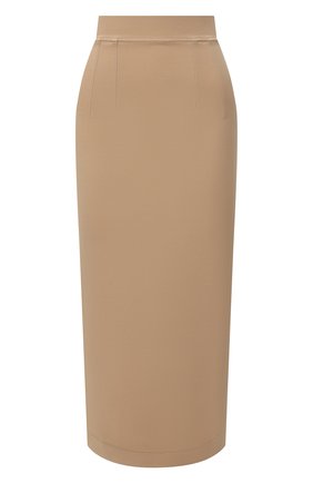 Женская юбка из вискозы DOLCE & GABBANA бежевого цвета, арт. F4CB8T/FUGKF | Фото 1 (Длина Ж (юбки, платья, шорты): Миди; Материал внешний: Вискоза; Женское Кросс-КТ: Юбка-одежда, Юбка-карандаш; Стили: Кэжуэл)