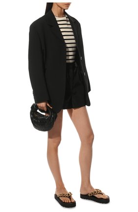 Женские кожаные шлепанцы VERSACE черного цвета, арт. 1003336/DVT2P | Фото 2 (Материал внутренний: Натуральная кожа; Материал внешний: Кожа)