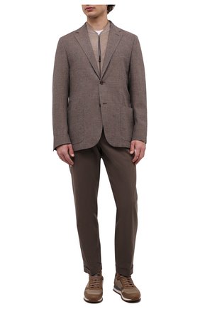 Мужской шерстяной пиджак CORNELIANI темно-бежевого цвета по цене 133000 руб., арт. 89X560-2116516/90 | Фото 2 Мужской шерстяной пиджак CORNELIANI темно-бежевого цвета, арт. 89X560-2116516/90 | Фото 2 (Материал внешний: Шерсть; Рукава: Длинные; Длина (для топов): Стандартные; Случай: Повседневный; 1-2-бортные: Однобортные; Пиджаки М: Прямой; Стили: Кэжуэл)