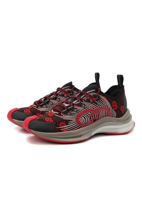 Мужские текстильные кроссовки run GUCCI красного цвета, арт. 680900/USN10 | Фото 1 (Материал внешний: Текстиль; Материал внутренний: Текстиль; Стили: Гранж; Материал утеплителя: Без утеплителя)