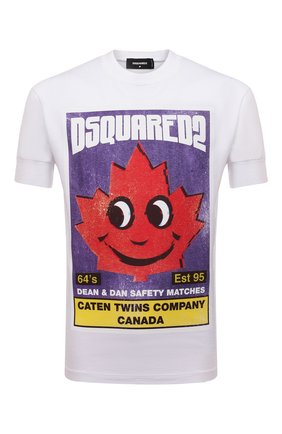 Мужская хлопковая футболка DSQUARED2 белого цвета по цене 26750 руб., арт. S74GD0989/S23009 | Фото 1 Мужская хлопковая футболка DSQUARED2 белого цвета, арт. S74GD0989/S23009 | Фото 1 (Длина (для топов): Стандартные; Материал внешний: Хлопок; Рукава: Короткие; Принт: С принтом; Стили: Гранж)