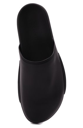 Мужские кожаные сабо GIORGIO ARMANI черного цвета, арт. X2P078/XF575 | Фото 6 (Материал внешний: Кожа; Материал внутренний: Натуральная кожа)