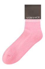 Мужские хлопковые носки VERSACE розового цвета, арт. 1001543/1A01189 | Фото 1 (Кросс-КТ: бельё; Материал внешний: Хлопок)