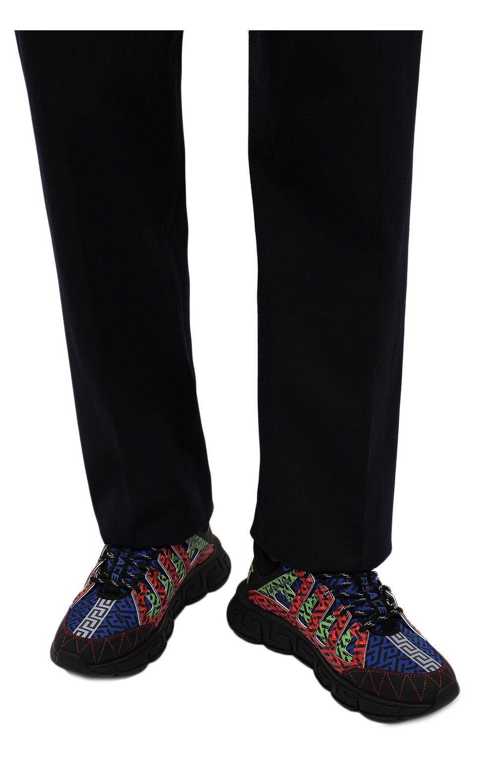 Мужские комбинированные кроссовки trigreca VERSACE разноцветного цвета, арт. DSU8094/1A02708 | Фото 3 (Материал внешний: Текстиль; Стили: Гранж; Материал утеплителя: Без утеплителя; Материал внутренний: Текстиль)