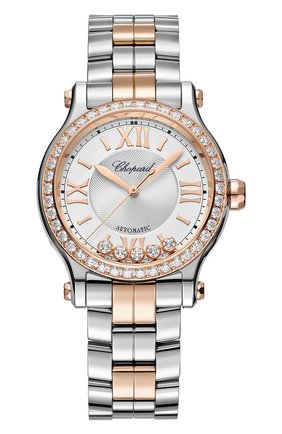 Женские часы happy sport CHOPARD бесцветного цвета по цене 2786400 руб., арт. 278608-6004 | Фото 1 Женские часы happy sport CHOPARD бесцветного цвета, арт. 278608-6004 | Фото 1 (Механизм: Автомат; Цвет циферблата: Серебристый; Материал корпуса: Сталь и розовое золото)
