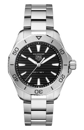 Мужские часы aquaracer professional 200 TAG HEUER бесцветного цвета, арт. WBP1110.BA0627 | Фото 1 (Механизм: Автомат; Материал корпуса: Сталь; Цвет циферблата: Чёрный)
