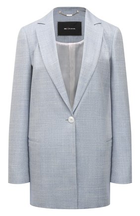 Женский жакет KITON голубого цвета по цене 399500 руб., арт. D49531K0912A | Фото 1 Женский жакет KITON голубого цвета, арт. D49531K0912A | Фото 1 (Длина (для топов): Удлиненные; Материал внешний: Шерсть, Кашемир; Рукава: Длинные; Материал подклада: Шелк; Стили: Кэжуэл; Случай: Повседневный; 1-2-бортные: Однобортные; Женское Кросс-КТ: Жакет-одежда)