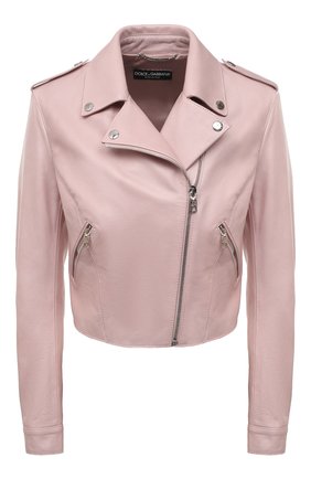 Женская кожаная куртка DOLCE & GABBANA розового цвета, арт. F9M11L/GDAK0 | Фото 1 (Кросс-КТ: Куртка; Рукава: Длинные; Стили: Гламурный; Материал внешний: Натуральная кожа; Женское Кросс-КТ: Замша и кожа; Длина (верхняя одежда): Короткие; Материал подклада: Шелк)