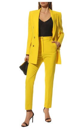 Женские брюки DOLCE & GABBANA желтого цвета, арт. FTCCET/FUUA1 | Фото 2 (Длина (брюки, джинсы): Стандартные; Материал внешний: Вискоза, Синтетический материал; Стили: Гламурный; Женское Кросс-КТ: Брюки-одежда; Силуэт Ж (брюки и джинсы): Прямые)