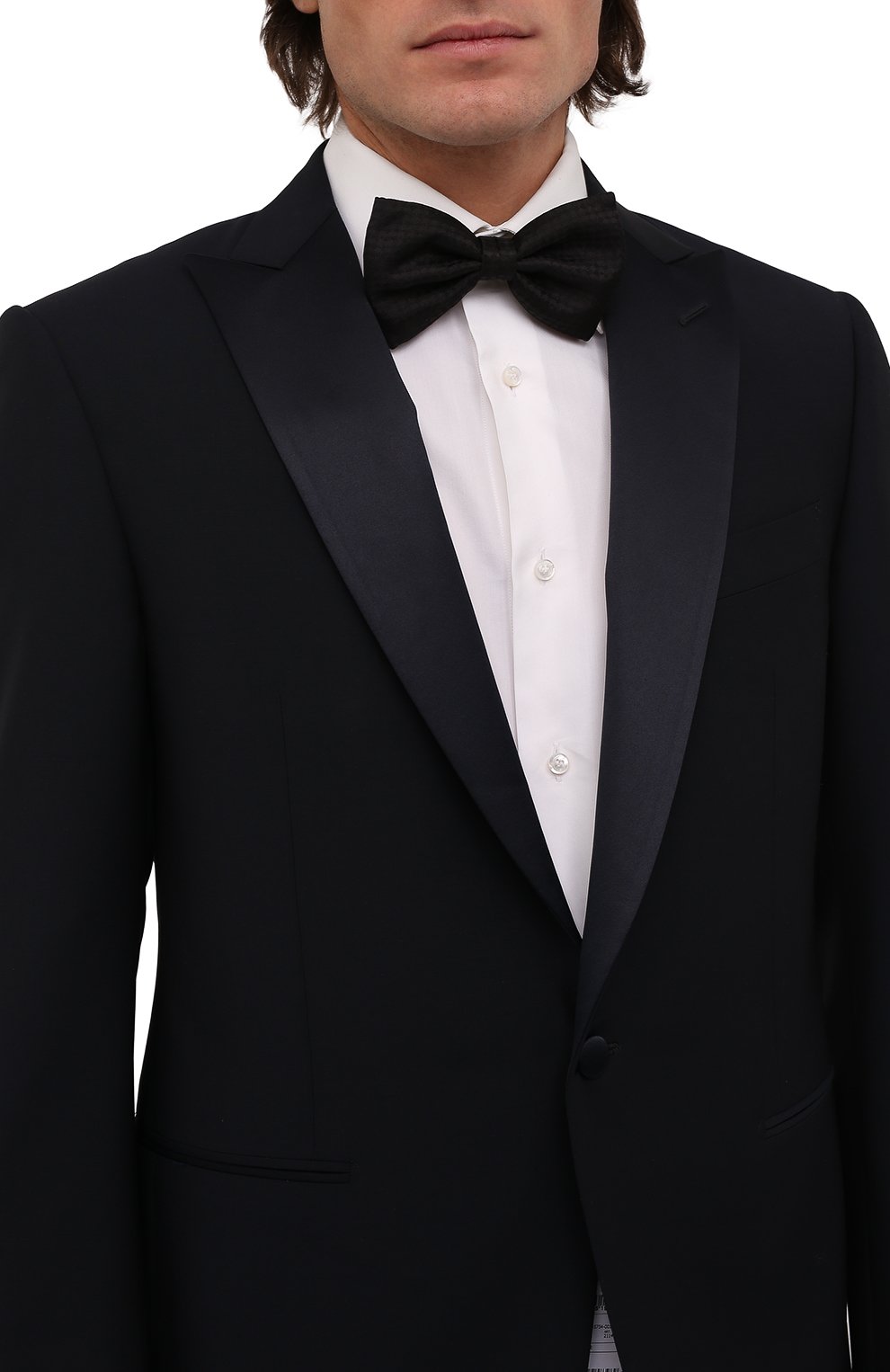 Мужской шелковый галстук-бабочка BRIONI черного цвета, арт. 01L200/P841F | Фото 2 (Материал: Текстиль, Шелк)