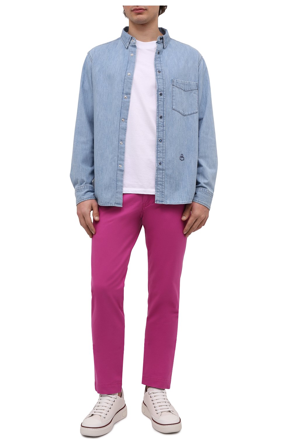 Мужские хлопковые брюки POLO RALPH LAUREN розового цвета, арт. 710704176 | Фото 2 (Длина (брюки, джинсы): Стандартные; Случай: Повседневный; Материал внешний: Хлопок; Стили: Романтичный)