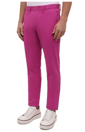 Мужские хлопковые брюки POLO RALPH LAUREN розового цвета, арт. 710704176 | Фото 3 (Длина (брюки, джинсы): Стандартные; Случай: Повседневный; Материал внешний: Хлопок; Стили: Романтичный)