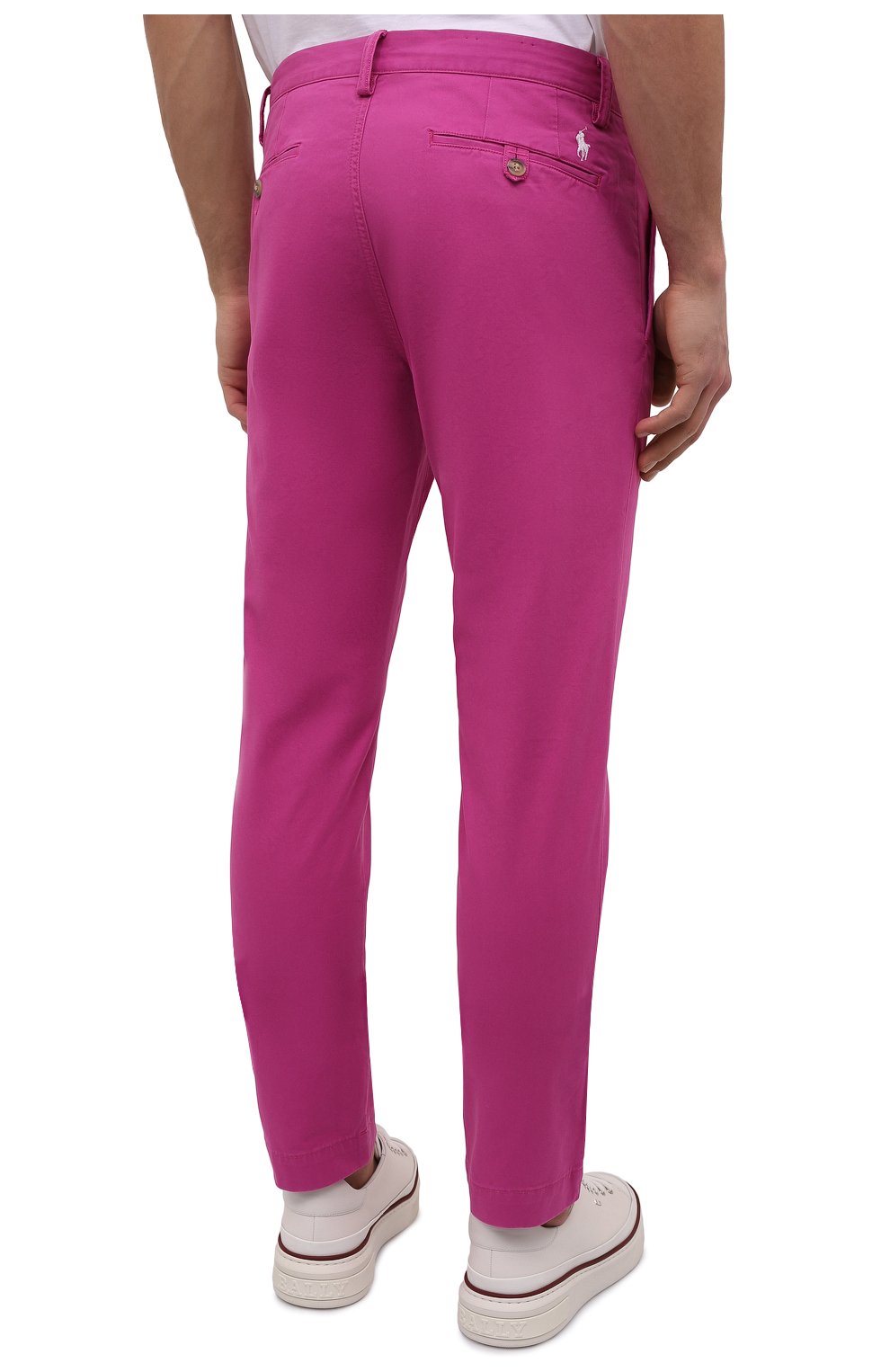 Мужские хлопковые брюки POLO RALPH LAUREN розового цвета, арт. 710704176 | Фото 4 (Длина (брюки, джинсы): Стандартные; Случай: Повседневный; Материал внешний: Хлопок; Стили: Романтичный)