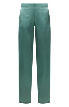 Женские шелковые брюки AUBADE зеленого цвета, арт. QS60 | Фото 1 (Длина (брюки, джинсы): Стандартные; Материал внешний: Шелк)