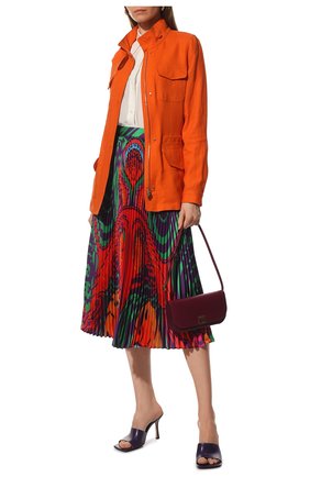 Женская льняная куртка LORO PIANA оранжевого цвета, арт. FAF6362 | Фото 2 (Материал внешний: Лен; Длина (верхняя одежда): Короткие; Рукава: Длинные; Стили: Кэжуэл; Кросс-КТ: Куртка)