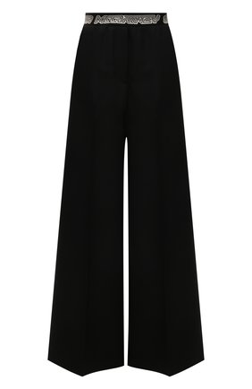 Женские шерстяные брюки STELLA MCCARTNEY черного цвета, арт. 604218/SSA36 | Фото 1 (Длина (брюки, джинсы): Стандартные; Материал внешний: Шерсть; Стили: Спорт-шик; Женское Кросс-КТ: Брюки-одежда; Силуэт Ж (брюки и джинсы): Широкие)