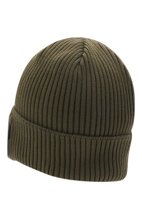 Мужская хлопковая шапка C.P. COMPANY хаки цвета, арт. 12CMAC016A-000727A | Фото 2 (Материал: Хлопок, Текстиль; Кросс-КТ: Трикотаж)