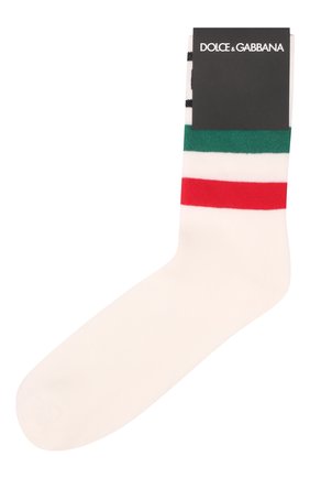 Мужские хлопковые носки DOLCE & GABBANA кремвого цвета, арт. GXJ09T/JACNH | Фото 1 (Материал внешний: Хлопок; Кросс-КТ: бельё)