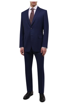 Мужской шерстяной костюм BRIONI темно-синего цвета по цене 542000 руб., арт. RA0J16/01A4C/BRUNIC0 | Фото 1 Мужской шерстяной костюм BRIONI темно-синего цвета, арт. RA0J16/01A4C/BRUNIC0 | Фото 1 (Рукава: Длинные; Материал подклада: Купро; Материал внешний: Шерсть; Костюмы М: Однобортный; Стили: Классический)