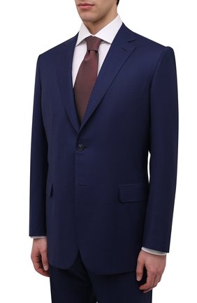 Мужской шерстяной костюм BRIONI темно-синего цвета по цене 542000 руб., арт. RA0J16/01A4C/BRUNIC0 | Фото 2 Мужской шерстяной костюм BRIONI темно-синего цвета, арт. RA0J16/01A4C/BRUNIC0 | Фото 2 (Рукава: Длинные; Материал подклада: Купро; Материал внешний: Шерсть; Костюмы М: Однобортный; Стили: Классический)
