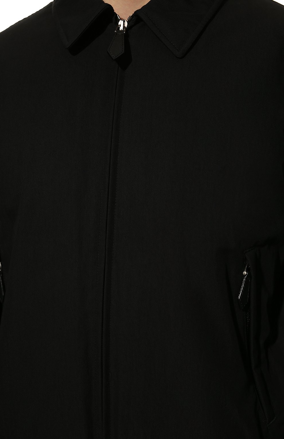 Мужской утепленный бомбер BURBERRY черного цвета, арт. 8050688 | Фото 5 (Кросс-КТ: Куртка; Рукава: Длинные; Принт: Без принта; Материал внешний: Синтетический материал, Хлопок; Мужское Кросс-КТ: утепленные куртки; Длина (верхняя одежда): Короткие; Материал подклада: Хлопок; Стили: Кэжуэл)