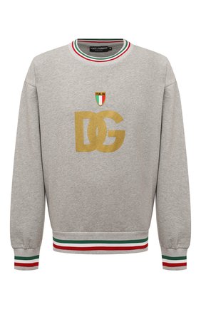 Мужской хлопковый свитшот DOLCE & GABBANA серого цвета по цене 72950 руб., арт. G9XF5Z/FU7DU | Фото 1 Мужской хлопковый свитшот DOLCE & GABBANA серого цвета, арт. G9XF5Z/FU7DU | Фото 1 (Рукава: Длинные; Длина (для топов): Стандартные; Материал внешний: Хлопок; Мужское Кросс-КТ: свитшот-одежда; Принт: С принтом; Стили: Спорт-шик)