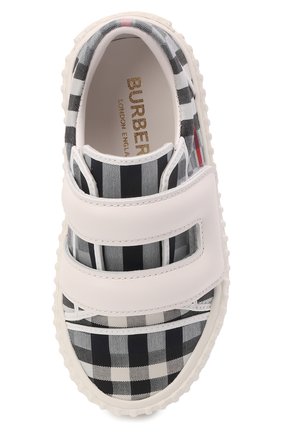 Мужского текстильные кеды BURBERRY голубого цвета по цене 29500 руб., арт. 8049407 | Фото 4 Мужского текстильные кеды BURBERRY голубого цвета, арт. 8049407 | Фото 4 (Мальчики Кросс-КТ: Обувь-низкие; Кросс-КТ: велькро)