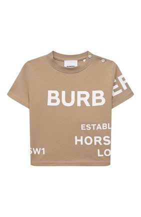 Детский хлопковая футболка BURBERRY бежевого цвета по цене 15900 руб., арт. 8054044 | Фото 1 Детский хлопковая футболка BURBERRY бежевого цвета, арт. 8054044 | Фото 1 (Кросс-КТ НВ: Футболка)
