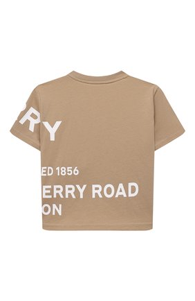 Детский хлопковая футболка BURBERRY бежевого цвета, арт. 8054044 | Фото 2 (Кросс-КТ НВ: Футболка)