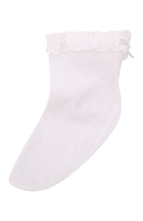Детские носки LA PERLA белого цвета, арт. 42233/9-12 | Фото 1 (Материал: Текстиль, Синтетический материал; Кросс-КТ: Носки)