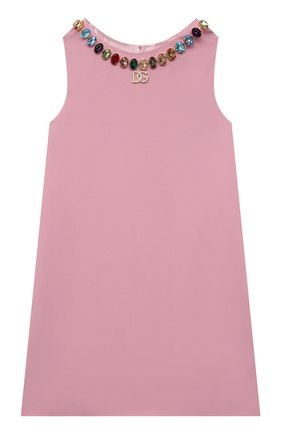 Детское платье DOLCE & GABBANA розового цвета по цене 120500 руб., арт. L59D79/G7CI5/8-14 | Фото 1 Детское платье DOLCE & GABBANA розового цвета, арт. L59D79/G7CI5/8-14 | Фото 1 (Рукава: Короткие; Материал внешний: Синтетический материал, Вискоза; Материал подклада: Шелк; Девочки Кросс-КТ: Платье-одежда; Случай: Вечерний; Ростовка одежда: 8 лет | 128 см, 10 - 11 лет | 140 - 146см)
