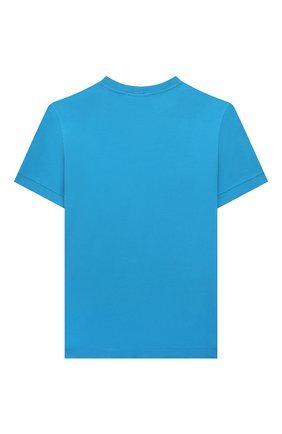 Детская хлопковая футболка STONE ISLAND голубого цвета, арт. 761620147/10-12 | Фото 2 (Рукава: Короткие; Материал внешний: Хлопок)