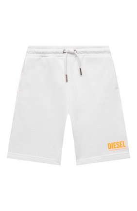 Детские хлопковые шорты DIESEL белого цвета по цене 8505 руб., арт. J00500-0IAJH | Фото 1 Детские хлопковые шорты DIESEL белого цвета, арт. J00500-0IAJH | Фото 1 (Материал внешний: Хлопок; Случай: Повседневный)