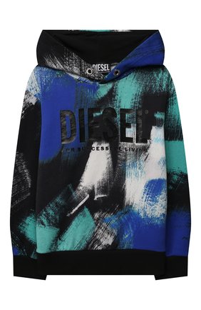 Детский хлопковое худи DIESEL разноцветного цвета по цене 14750 руб., арт. J00553-KYASR | Фото 1 Детский хлопковое худи DIESEL разноцветного цвета, арт. J00553-KYASR | Фото 1 (Рукава: Длинные; Материал внешний: Хлопок; Мальчики Кросс-КТ: Худи-одежда)