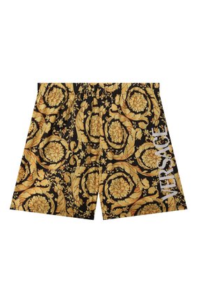 Детские плавки-шорты VERSACE желтого цвета по цене 31150 руб., арт. 1000271/1A02640/8A-14A | Фото 1 Детские плавки-шорты VERSACE желтого цвета, арт. 1000271/1A02640/8A-14A | Фото 1 (Материал внешний: Синтетический материал; Случай: Повседневный)
