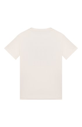 Детская хлопковая футболка VERSACE белого цвета, арт. 1000239/1A03627/4A-6A | Фото 2 (Рукава: Короткие; Материал внешний: Хлопок; Девочки Кросс-КТ: футболка-одежда; Ростовка одежда: 4 года | 104 см, 6 лет | 116 см)