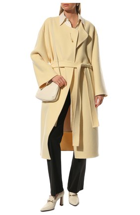 Женское кашемировое пальто THE ROW  цвета, арт. 6002W2151 | Фото 2 (Материал внешний: Шерсть, Кашемир; Длина (верхняя одежда): Длинные; Рукава: Длинные; 1-2-бортные: Однобортные; Стили: Кэжуэл)