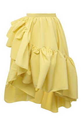 Женская юбка ALEXANDER MCQUEEN желтого цвета, арт. 691954/QEACM | Фото 1 (Материал внешний: Синтетический материал; Женское Кросс-КТ: Юбка-одежда; Стили: Романтичный; Длина Ж (юбки, платья, шорты): Миди)