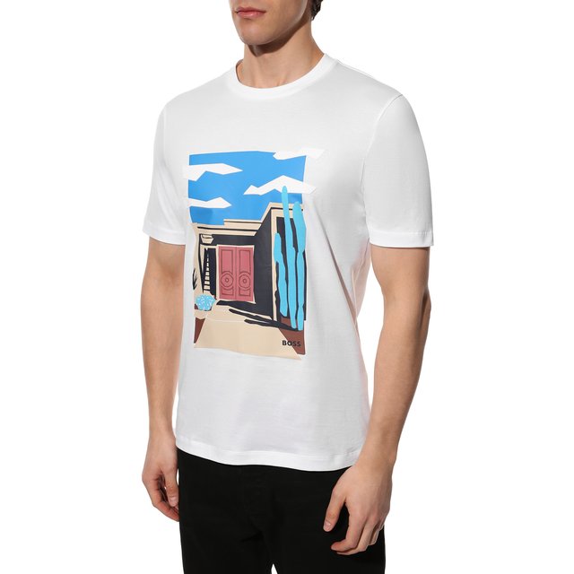 фото Хлопковая футболка boss