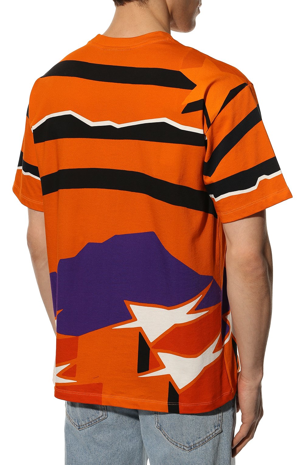 Мужская хлопковая футболка JUST DON оранжевого цвета, арт. 32JUSM02 226329 | Фото 4 (Рукава: Короткие; Длина (для топов): Стандартные; Принт: С принтом; Материал внешний: Хлопок; Стили: Кэжуэл)