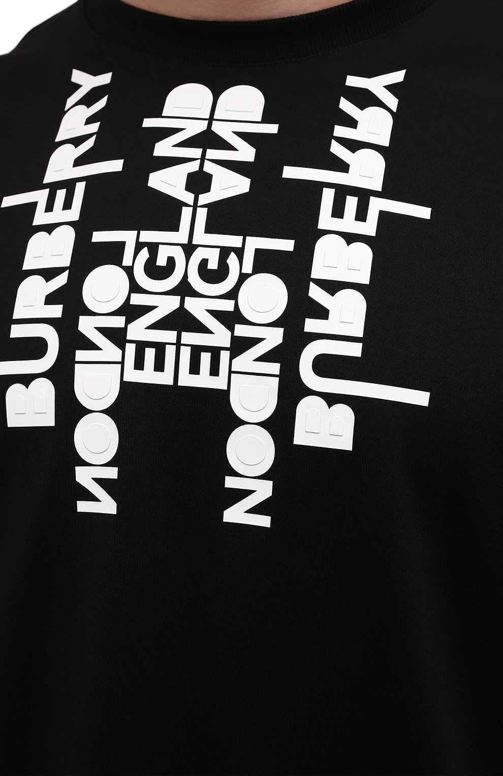 Мужская хлопковая футболка BURBERRY черного цвета, арт. 8051398 | Фото 5 (Рукава: Короткие; Длина (для топов): Стандартные; Стили: Гранж; Принт: С принтом; Материал внешний: Хлопок)