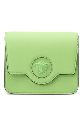 Женская сумка la medusa VERSACE зеленого цвета, арт. 1003017/DVIT2T | Фото 1 (Материал: Натуральная кожа; Ремень/цепочка: На ремешке; Размер: mini; Сумки-технические: Сумки через плечо)