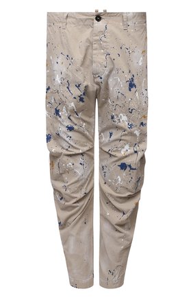Мужские хлопковые брюки DSQUARED2 светло-бежевого цвета, арт. S74KB0663/S41794 | Фото 1 (Длина (брюки, джинсы): Укороченные; Материал внешний: Хлопок; Случай: Повседневный; Стили: Гранж)